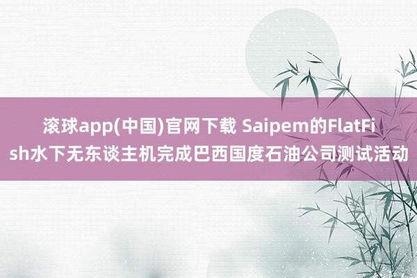滚球app(中国)官网下载 Saipem的FlatFish水下无东谈主机完成巴西国度石油公司测试活动