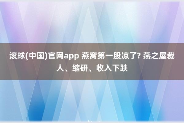 滚球(中国)官网app 燕窝第一股凉了? 燕之屋裁人、缩研、收入下跌