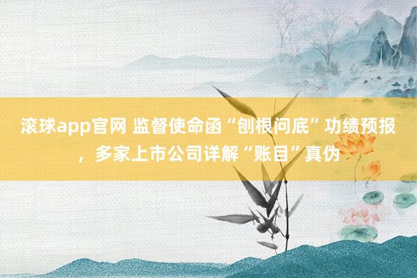 滚球app官网 监督使命函“刨根问底”功绩预报，多家上市公司详解“账目”真伪