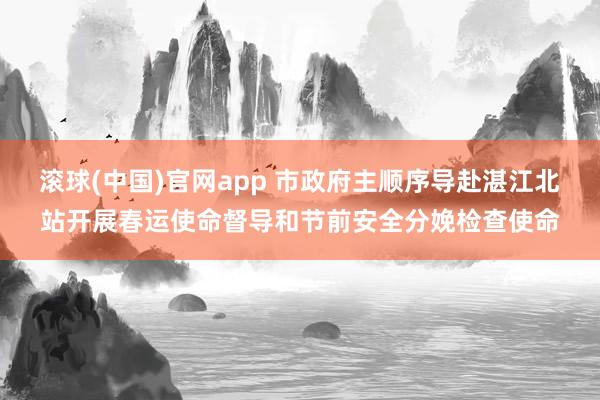 滚球(中国)官网app 市政府主顺序导赴湛江北站开展春运使命督导和节前安全分娩检查使命