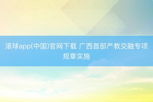 滚球app(中国)官网下载 广西首部产教交融专项规章实施