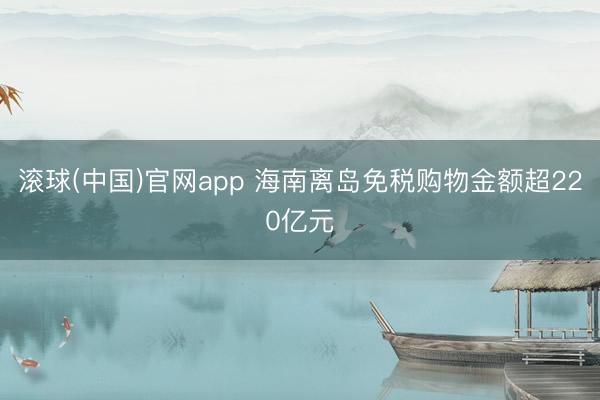 滚球(中国)官网app 海南离岛免税购物金额超220亿元