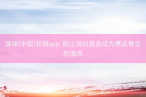 滚球(中国)官网app 别让消码居品成为赝品孳生的温床