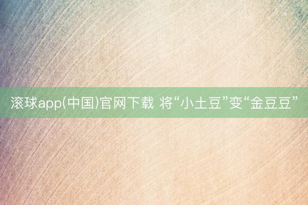 滚球app(中国)官网下载 将“小土豆”变“金豆豆”