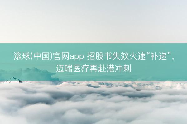 滚球(中国)官网app 招股书失效火速“补递”，迈瑞医疗再赴港冲刺