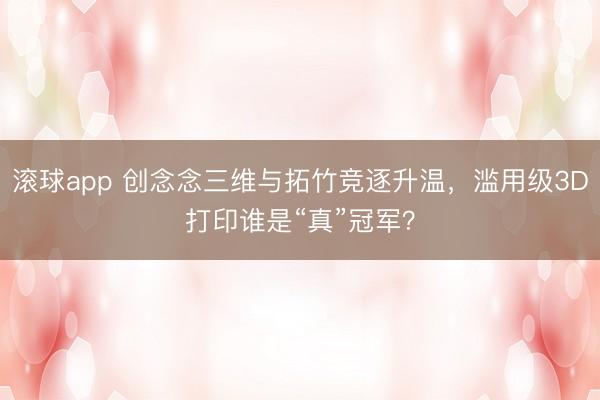 滚球app 创念念三维与拓竹竞逐升温，滥用级3D打印谁是“真”冠军？