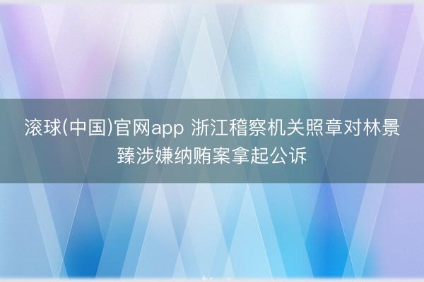 滚球(中国)官网app 浙江稽察机关照章对林景臻涉嫌纳贿案拿起公诉