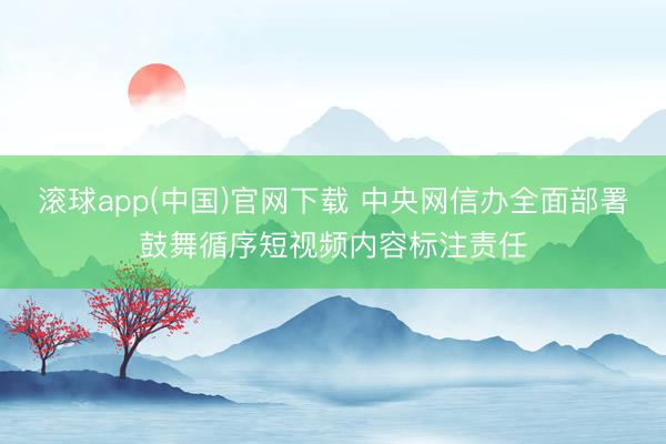 滚球app(中国)官网下载 中央网信办全面部署鼓舞循序短视频内容标注责任